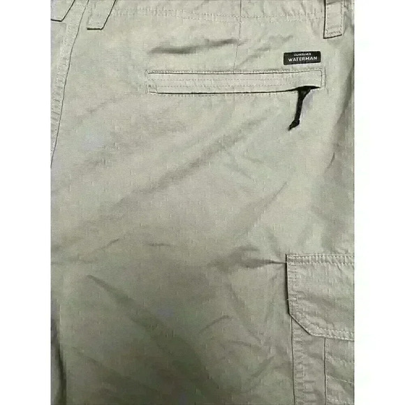 Quiksilver Waterman Shorts Mens 40 Khaki Tan Cargo Nylon Stretch Pockets Tech - Picture 8 of 10